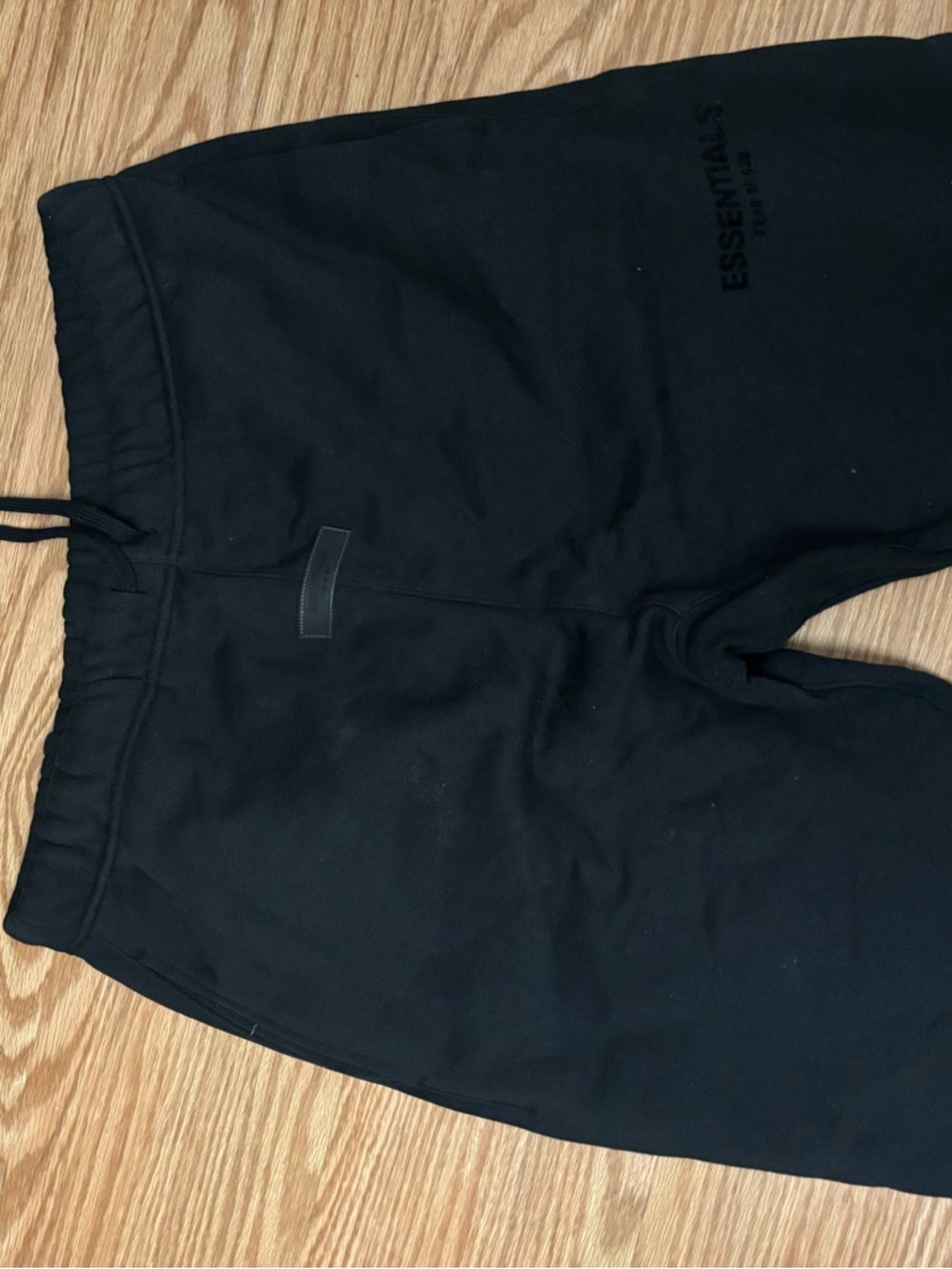 Essentials Black Uncuffed Sweatpants